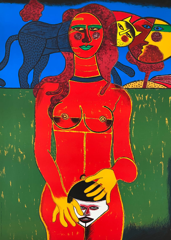 Corneille - Femme, chat et masque (1977)