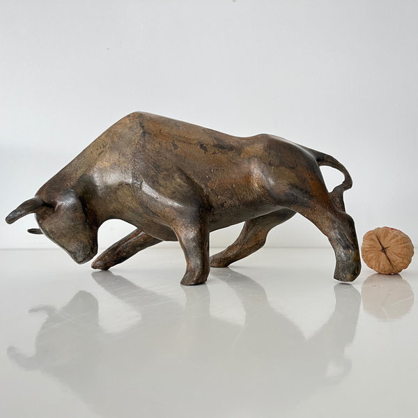 Pierre Chenet: Taureau cubiste en bronze (Kubistische stier in brons)