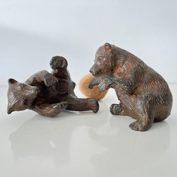 Pierre Chenet: 2 oursons jouant en bronze (2 spelende beren welpen in brons)