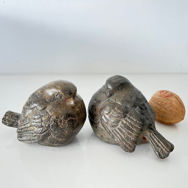 Pierre Chenet: 2 oiseaux en bronze (2 vogeltjes in brons)